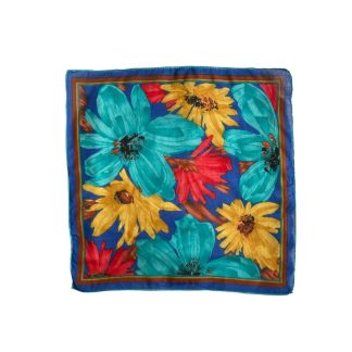 Foulard bandana vintage coton imprimé fleurs