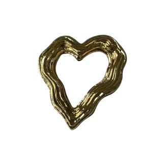 Grande broche cœur en métal doré
