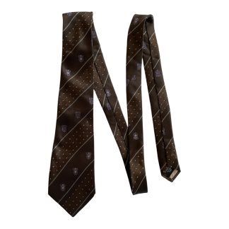 Cravate en soie Fred Gil rayures et blasons