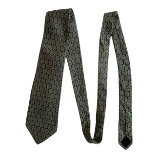 Cravate en soie Lancel motif cordages marins et ancres